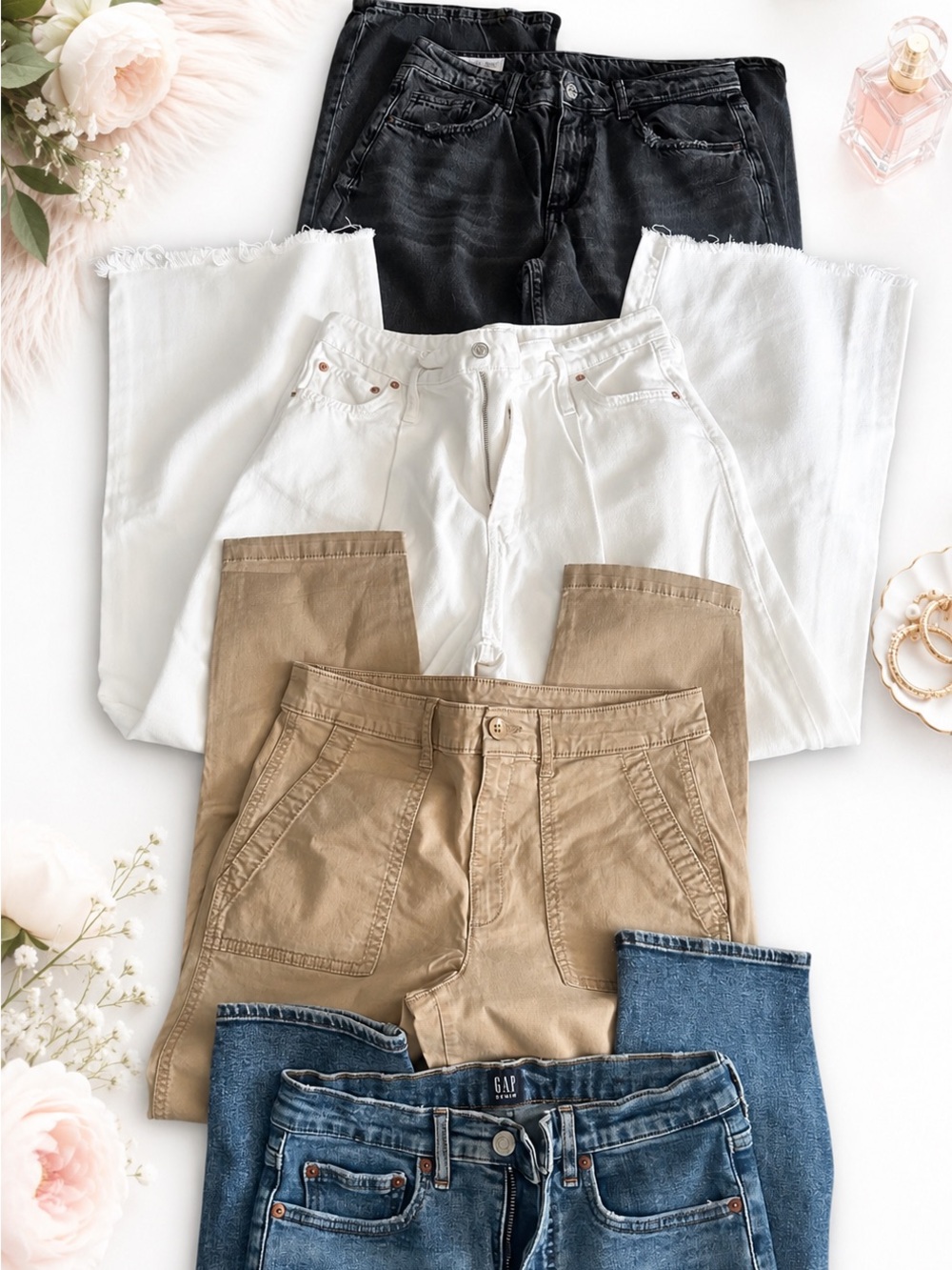 Bundle lot of 4 Pants jeans size 6 ZARA, Gap, Old Navy